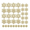 thumbnail image 1 of 36 Pack Champagne Gold Plastic Snowflake Ornaments Hanging Decorations for Christmas Tree Holiday Party, Gold, Hanging Ornaments, 1 of 9