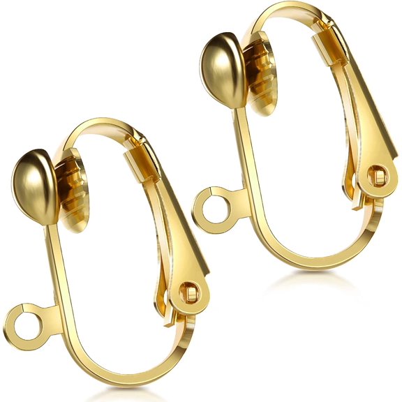36 Pack Clip-on Earring Converter with Easy Open Loop for DIY Earring and Turn Any Studs or Pierced into Clip on (Gold)