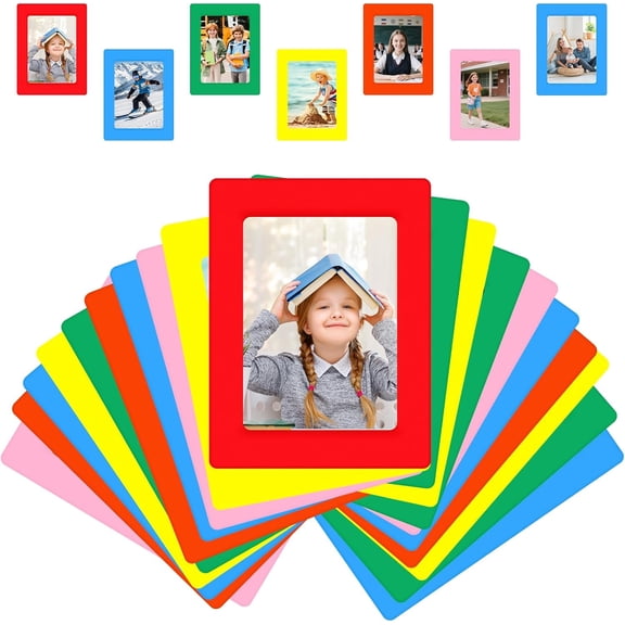 36 Pack Colorful Magnetic Picture Frame 4 x 6 Inch - Reusable Magnetic Frames For Refrigerator, Back To School, Classroom, Office, Home, Locker