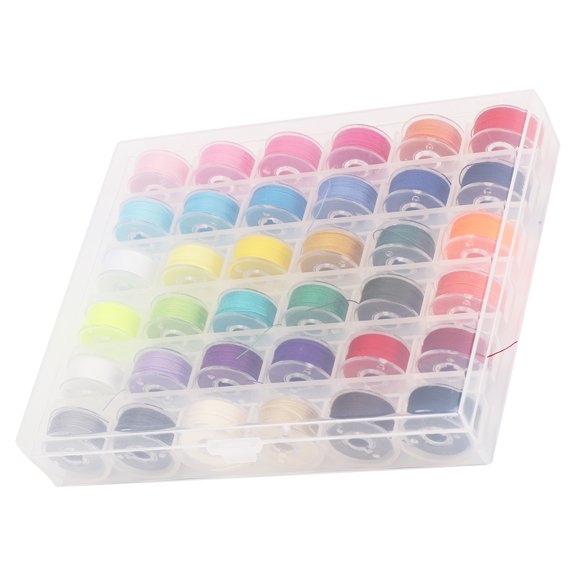 36 Pack Colorful Sewing Threads with Clear Plastic Machine Bobbins for Home Embroidery & Hand Stitching plastic Machine Bobbins Home Handwork Embroidery