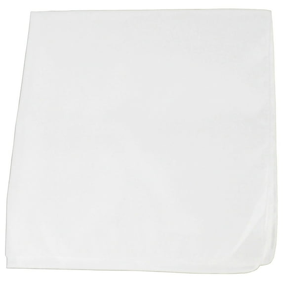 36 Pack Daily Basic Solid 100% Cotton 22 x 22 Bandanas (White)