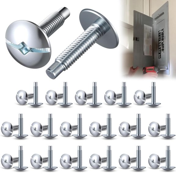 36 Pack Electrical Panel Screws for Square D Load Center, Zinc Coated Breaker Box Cover Screws, 1/4-Inch Thread Size Compatible with Siemens & Murray, QO & Homeline Panels Screw (Silver)