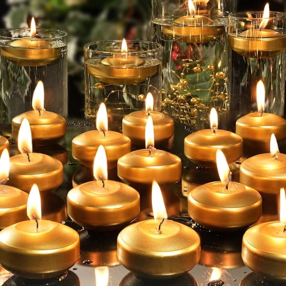 36 Pack Floating Candles,2 inch Ivory Unscented Dripless Floating Candle for Centerpieces,5-6H Burning 2" Water Candles Bulk for Cylinder Vases,Weddings,Christmas Party,and Holiday