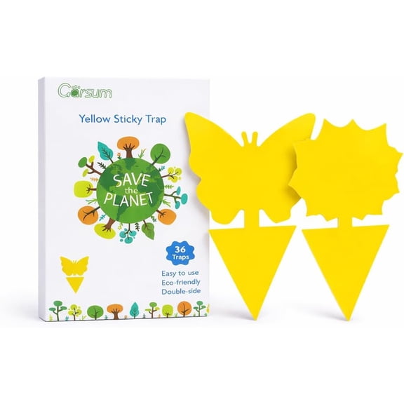 36 Pack Fungus Gnat Killer for Houseplant, Mosquitos, Flying Insect, White Flies@, Fruit Fly Sticky Trap for Indoor and Outdoor#!