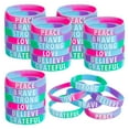 thumbnail image 1 of 36 Pack Inspirational Rubber Bracelets, Motivational Silicone Wristbands, Tie Dye Party Favors for Kids and Adults, 1 of 7
