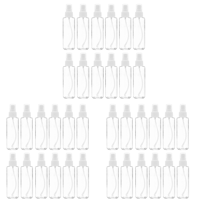 36 Pack Mist Clear Spray Bottles 120 Ml (4 Oz) with Pump Spray Cap