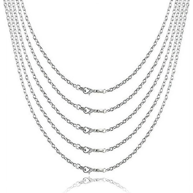 36 Pack Necklace Chain Silver Plated Necklace Snake Chains Bulk
