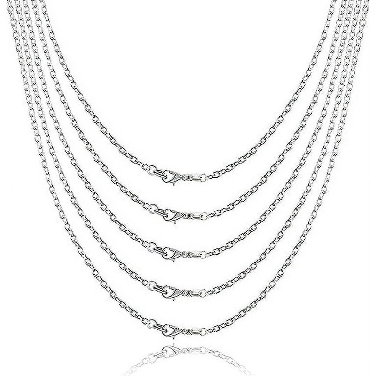 36 Pack Necklace Chain Silver Plated Necklace Snake Chains Bulk For Jewelry  Making 