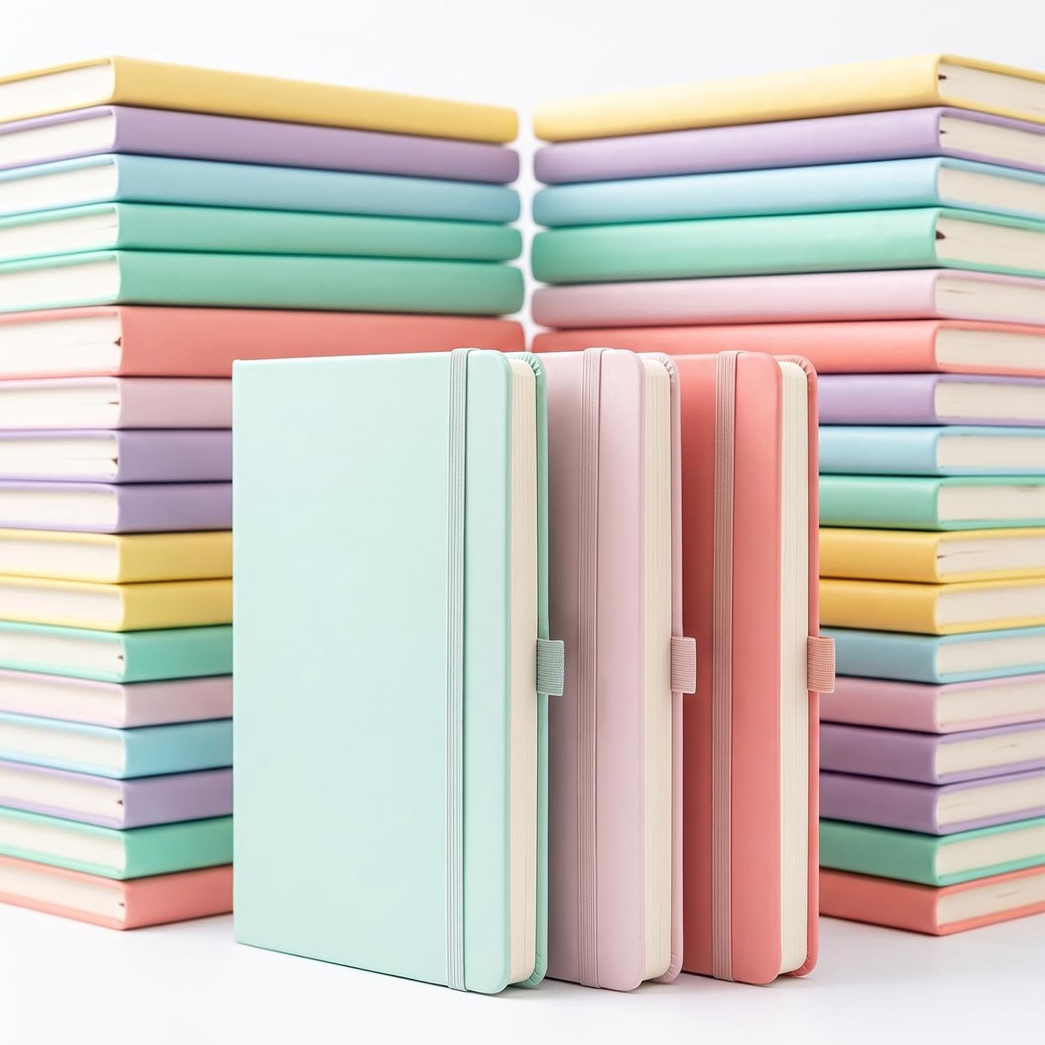 36 Pack Pu Leather Lined Journal Notebooks, A5 Executive Notebooks Bulk ...