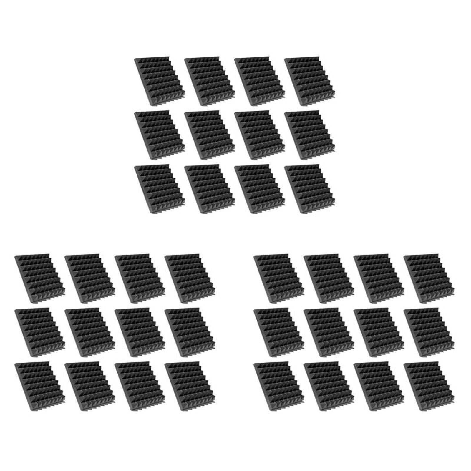 36 Pack Pyramid Sound Proof Foam Panels with Self-Adhesive, 12x12x2Inch Acoustic Foam Panels of High Density (Black)