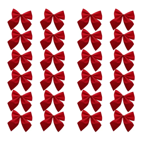 36 Pack Red Wreath Bows for Christmas Outdoor Decorations,  Christmas Bow Twist Tie Ribbons for Crafts, Xmas Gifts Present Wrapping