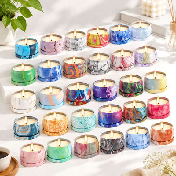 36 Pack Scented Candle Gift Set Floral Jar Fragrances for Home Spa Gifting