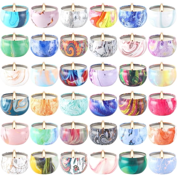 36 Pack Scented Candles Gift Set for Woman, Jar Candle, 2.5 oz Soy Wax Tin Candle-Ideal Gift for Travel Home Dcor