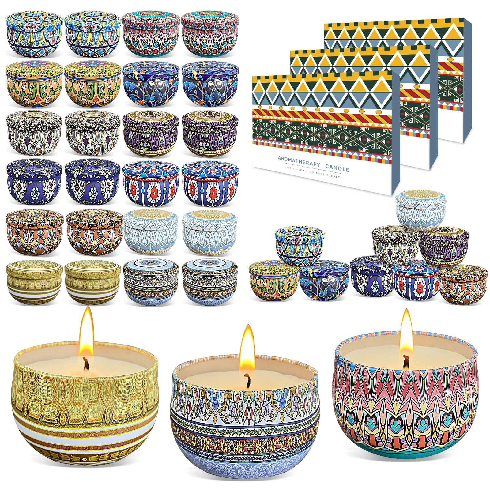 36 Pack Scented Candles Set for Home, Relaxing Stress Relief ...