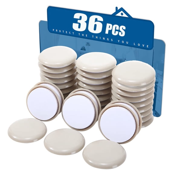 36-Pack Self-Adhesive Furniture Sliders 1-3/4 in Carpet Glides with Strong Adhesive, EVA Foam Pads for Easy Sofa, Table & Chair Moving