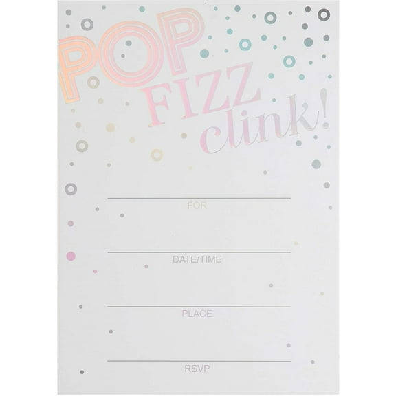 36 Pack Silver Holographic Invitations with Envelopes for Birthday, New Year, 5x7 in Cocktail Wine Party Fill in RSVP Cards