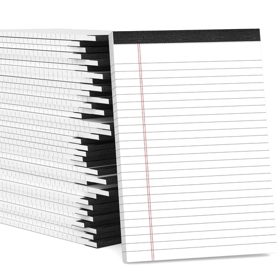 36 Pack Small Legal Pads 5x8 White Note College Ruled Paper Tablets For Office 80 Gsm Narrow Pad Notepad 30 Sheets Writing Lined Notepads