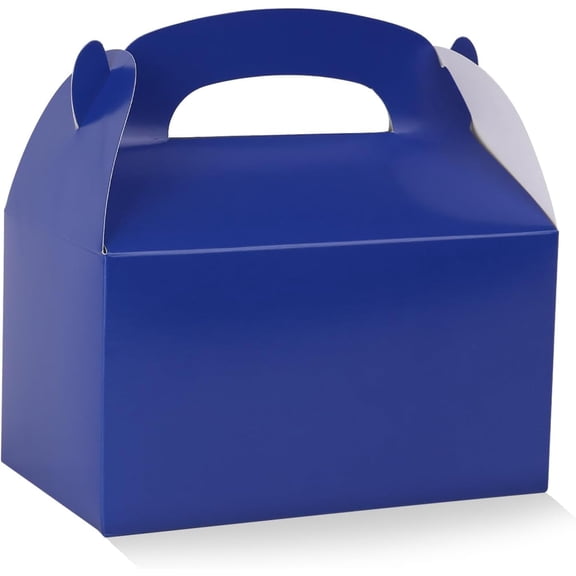 36 Pack Small Navy Party Favor Treat Boxes, Blue Paper Gable Boxes for Baby Shower, Birthday, Wedding, Graduation Party 6.18 x 3.58 x 3.38 Inches (Navy)