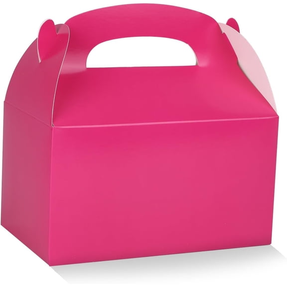 36 Pack Small Treat Boxes Gable Boxes 6.18 x 3.58 x 3.38 Inches, Mini Party Favor Paper Gift Boxes for Baby Shower Birthday Wedding Bridal Shower Party Mother's Day (Hot Pink)