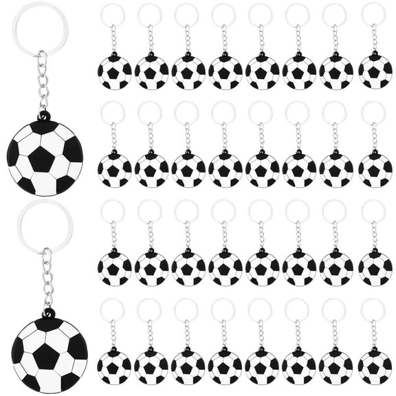 36 Pack Soccer Keychains Soccer Sports Ball Keychains for Boys Kids School Carnival Reward Soccer Themed Birthday Party Goodie Bag Fillers