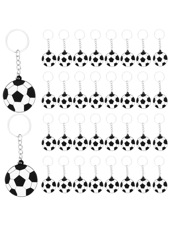 36 Pack Soccer Keychains Soccer Sports Ball Keychains for Boys Kids School Carnival Reward Soccer Themed Birthday Party Goodie Bag Fillers