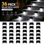 36-Pack Solar Step Lights, IP55 Waterproof LED Deck Lights. Powered by solar energy for energy-saving use. Random colors only. 18-pack option is also available. Perfect for outdoor stairs