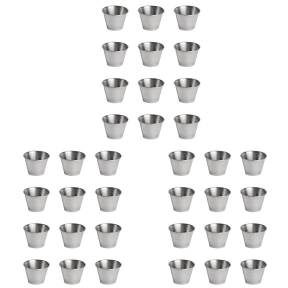 36 Pack Stainless Steel Condiment Sauce Cups,Commercial Grade Dipping Sauce Cups,Ramekin Condiment Cups Portion Cups