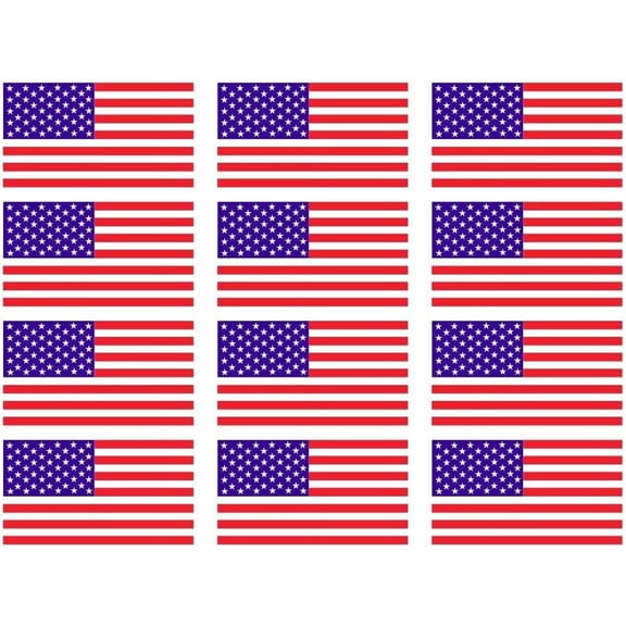 30 Pack - StickerDad USA AMERICAN FLAG vinyl Hard Hat Helmet decal - size: 2" X 1" - Hard Hat, Helmet, Windows, Walls, Bumpers, Laptop, Lockers, etc.