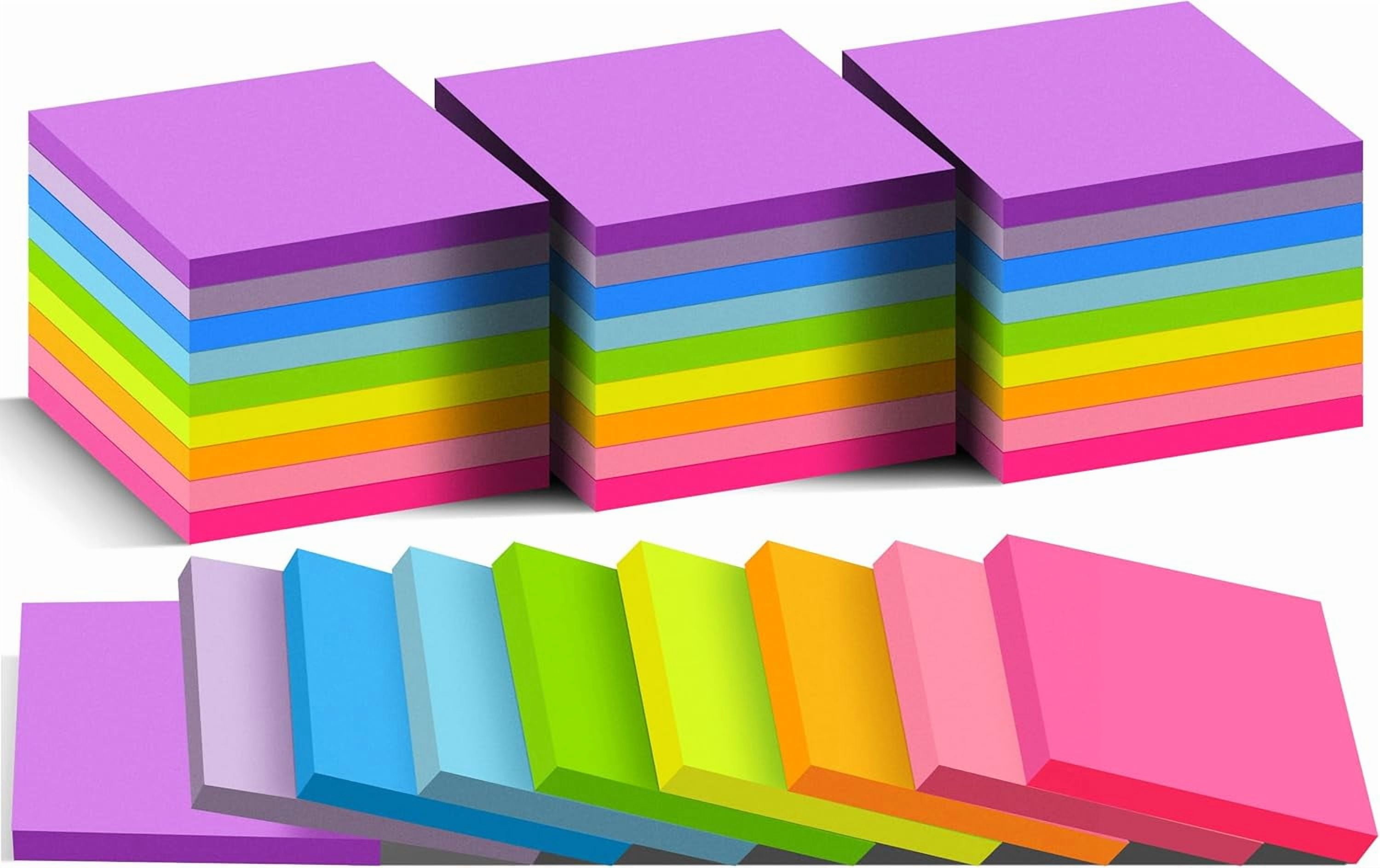 (36 Pack) Sticky Notes 3x3 in Post, 9 Bright Colors Self-Stick Note ...