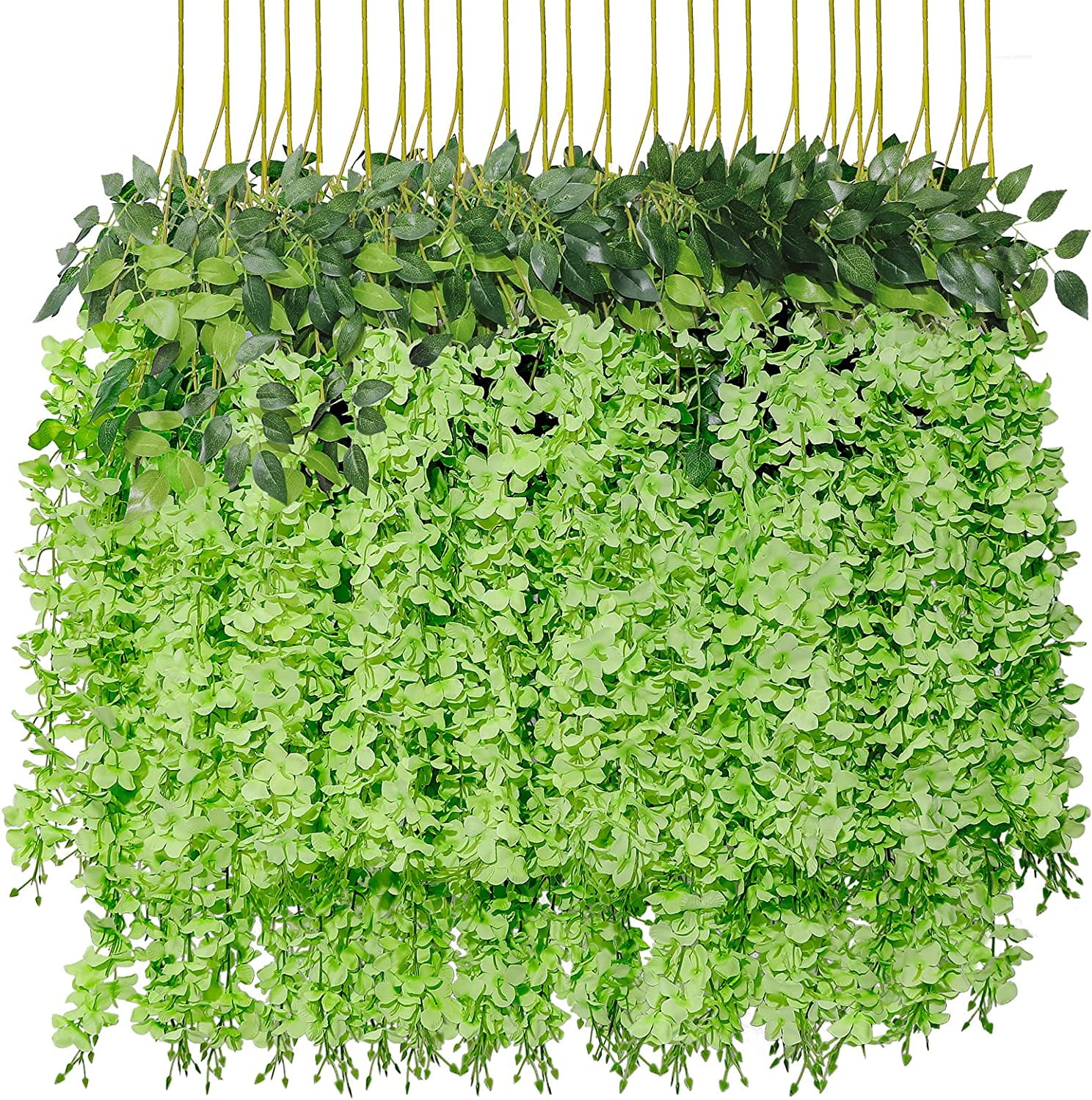 36 Pack (Total 139 Feet) Artificial Fake Wisteria Vine Rattan Hanging ...