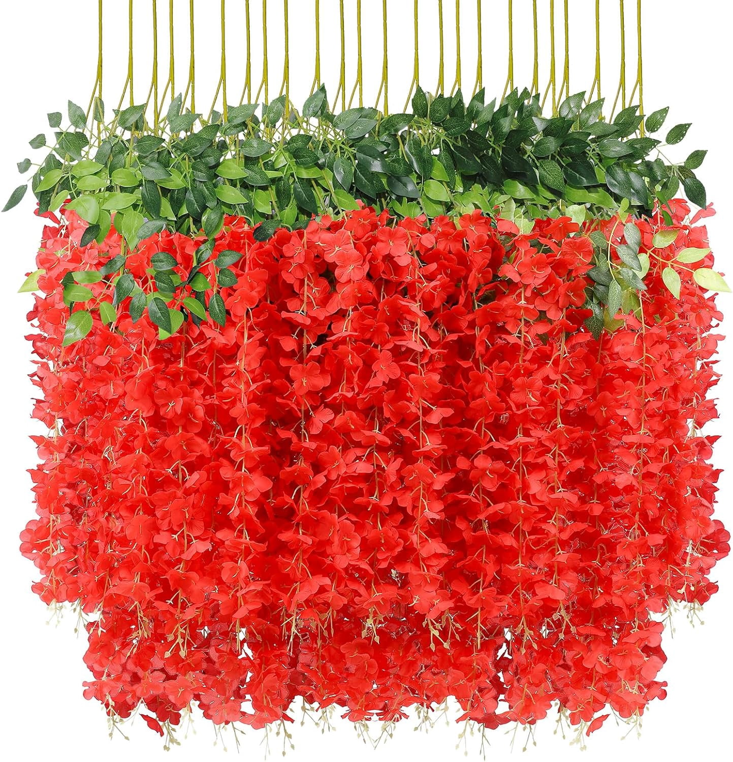 Artificial Flower String 36 Pack (Total 139 Feet) Artificial Fake Wisteria Vine Rattan Hanging ...