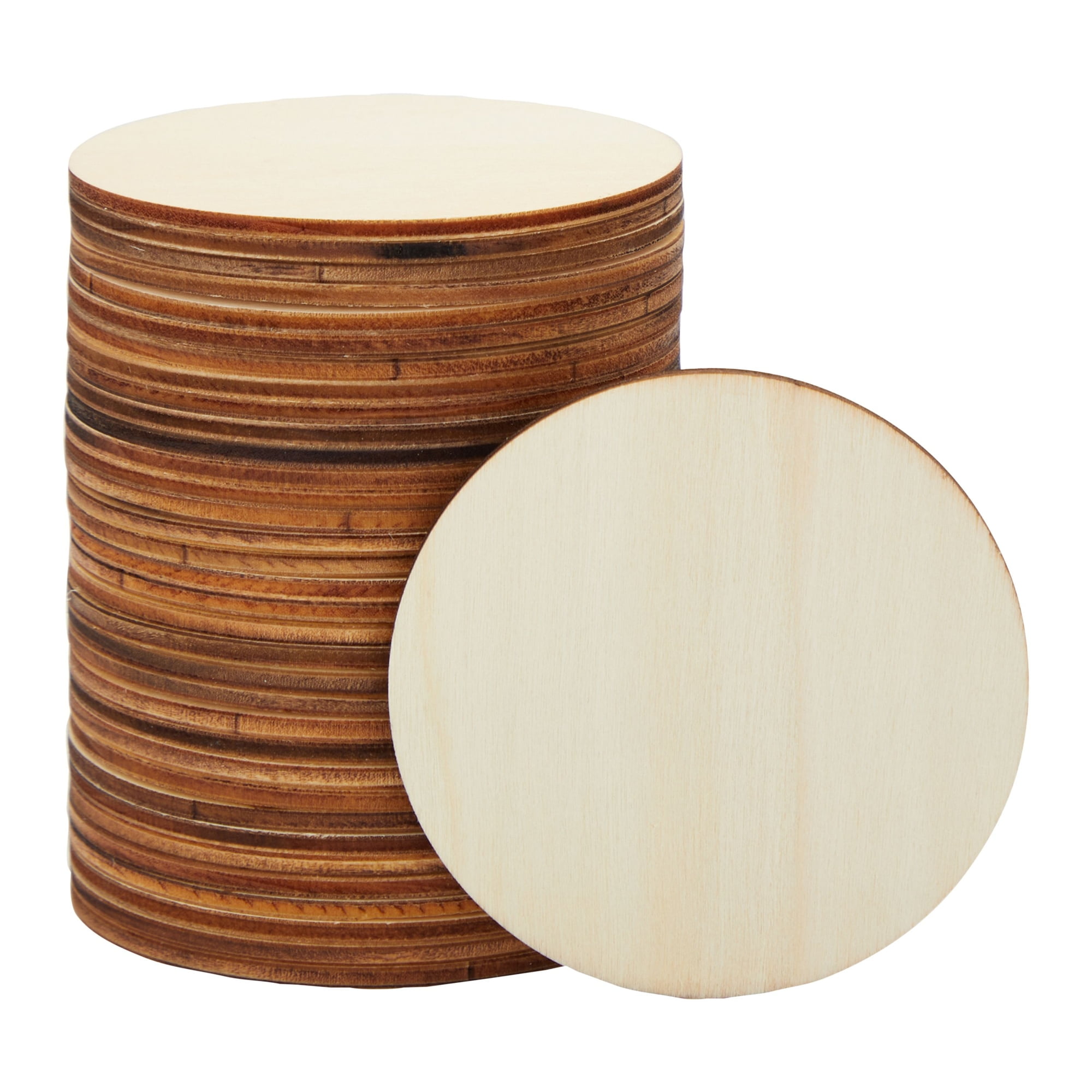 36 Pack Unfinished Wood Circles for Crafts 3 Inch Round Wooden Cutouts for DIY Projects