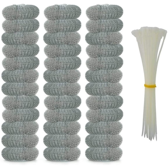 36 Pack Washing Machine Lint Traps with 36 Nylon Cable Ties, Laundry Mesh Washer Sink Drain Hose Screen Filter The Laundry Water Lint Trap Snare Net Rustproof Lint Catcher
