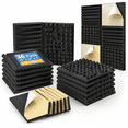 36 Pack Wedge Self-Adhesive Acoustic Foam Panels, 12 x 12 x 2 Inches ...