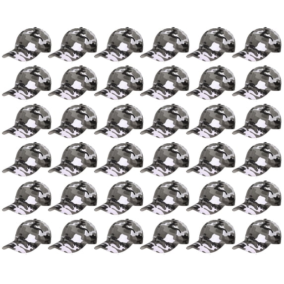 36 Pack Wholesale Baseball Cap Bulk Plain Blank Hat Adjustable Size Gray Camouflage