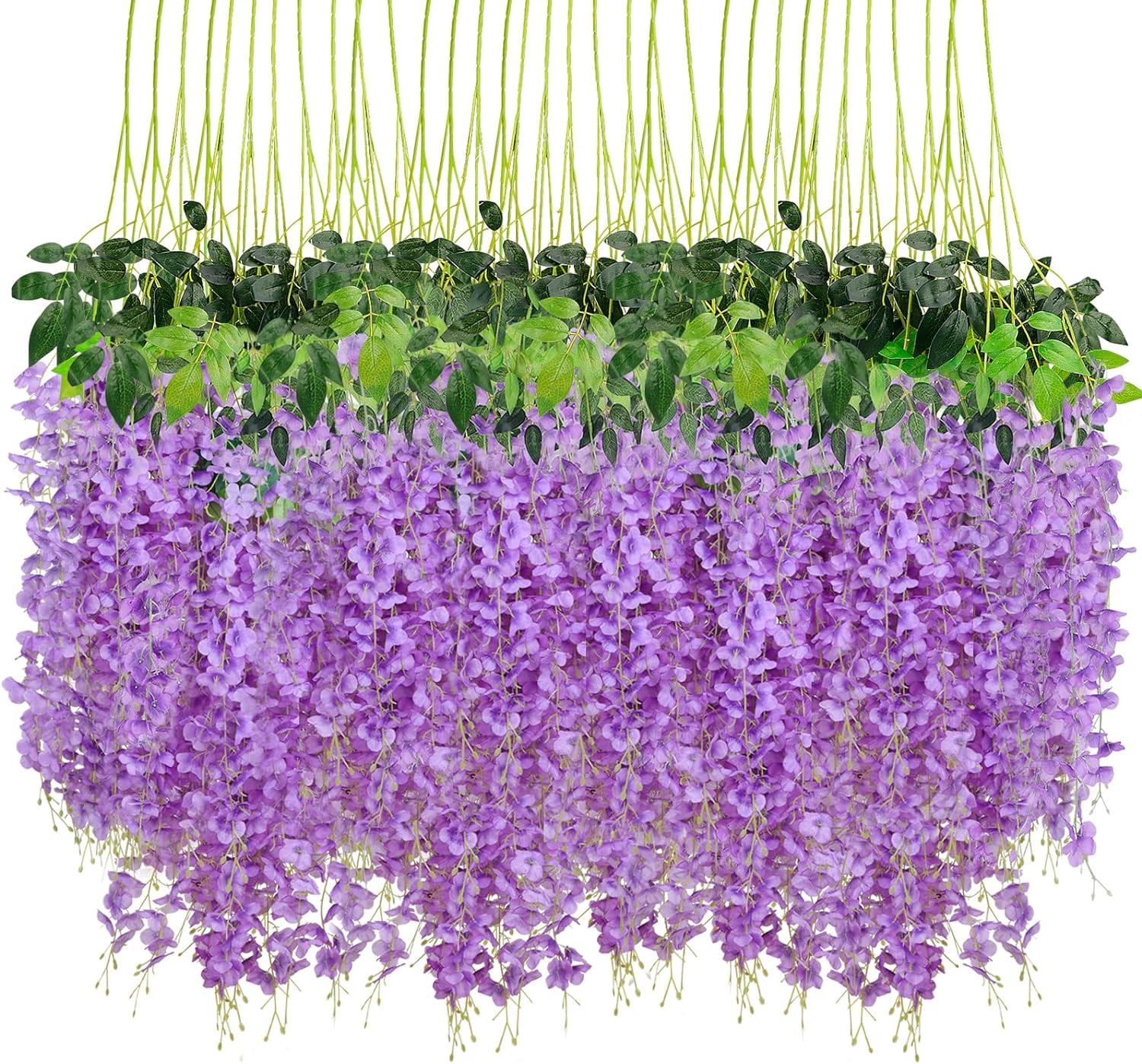 36 Pack Wisteria Hanging Flowers 3.7 Feet Artificial Flowers Fake ...