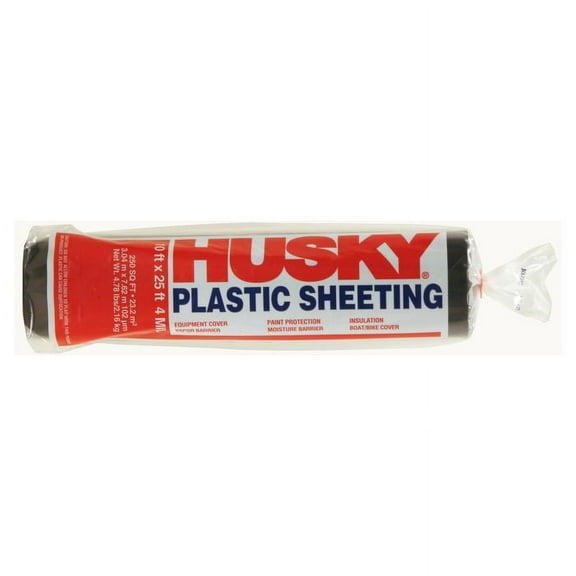 36-Pack of 10 x 25 Poly - America 41025B Husky Black 4-Mil Low Density Plastic Sheeting