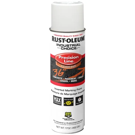36-Pack of 17 Oz. Rust-Oleum 203030V Industrial Choice White M1600 System SB Precision Line Marking Paint