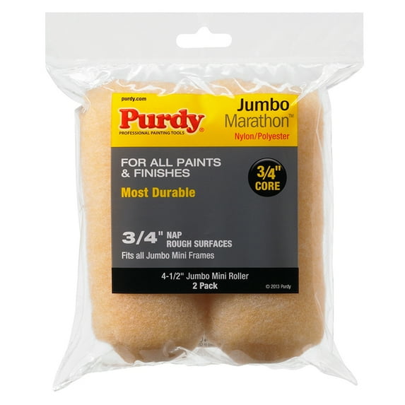 36-Pack of 4-1/2” x 3/4” Nap Purdy 144624064 Marathon Jumbo Mini-Roller Covers, 2-Pack