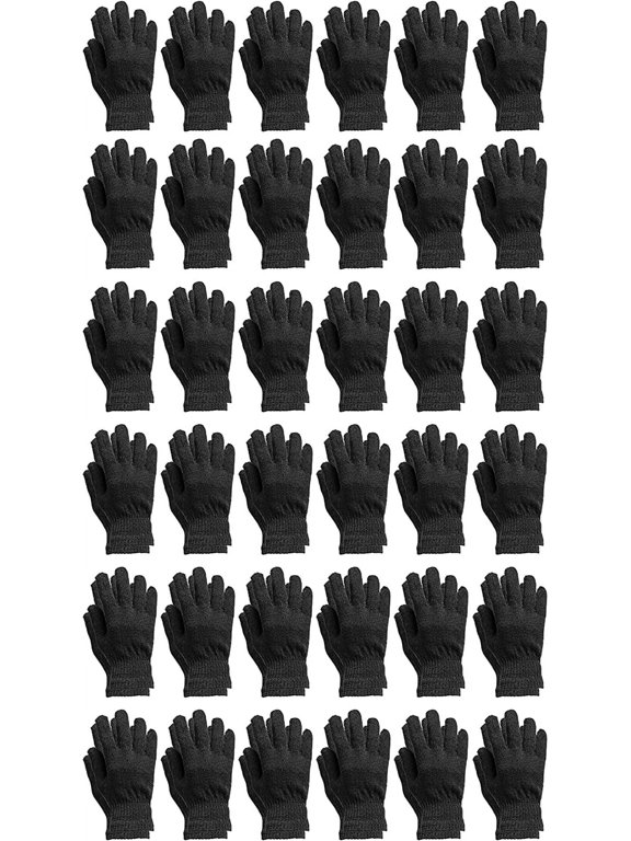 36 Pack of SOCKS'NBULK Wholesale Beanies Or Gloves, Bulk Thermal Winter Hat Or Glove (Black Golves)