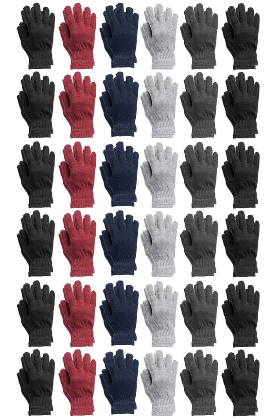 36 Pack of Yacht & Smith Wholesale Beanies Or Gloves, Bulk Thermal Winter Hat Or Glove (Assorted Gloves)