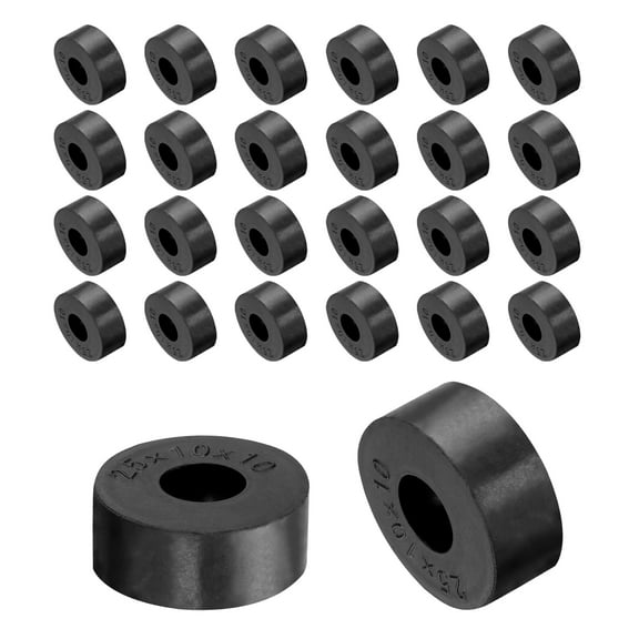 36 Packs Rubber Spacers 25mm OD, 10mm ID, 10mm Height Round Anti Vibration Spacer Thick Rubber Washers