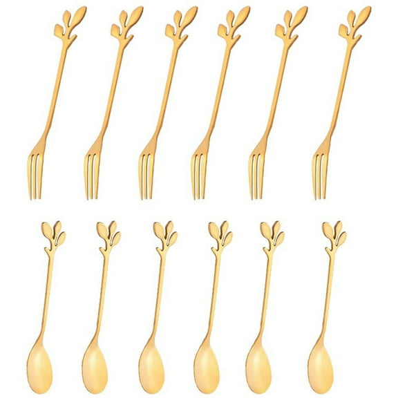 36 Packs of Stainless Steel Fork and Spoon Set, Ice Cream Tea Coffee Spoon Tableware Kitchen Tableware