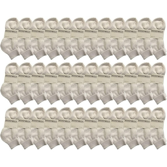 36 Pair Pack Of Yacht & Smith Kids Cotton Low Cut Cotton Ankle Socks (6-8, 36 Pairs Value Pack (White)) (917-689-6-8-36PK-WHITE)