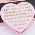 thumbnail image 1 of 36 Pairs/Box Ears Studs Set Multi-Color Cartoon Hypoallergenic Earrings Set for Women, 1 of 4