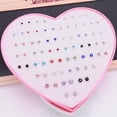 thumbnail image 1 of 36 Pairs/Box &nbsp;Multi-Color Crystal Cartoon Hypoallergenic Plastic Stud Earrings Set For Women Girl Daughter Gifts Jewelry, 1 of 6