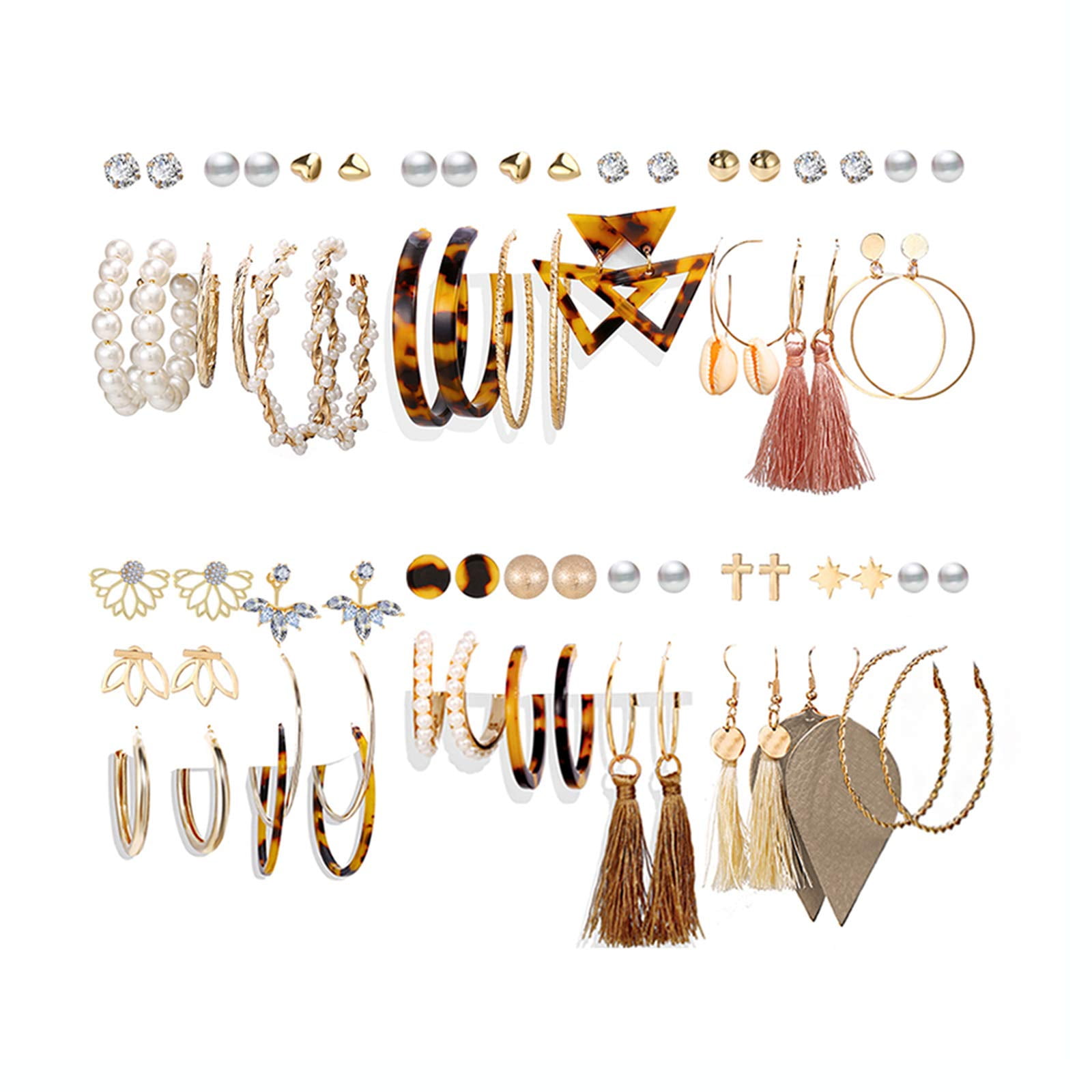  42 Pairs Gold Hoop Earrings Set for Women, Fashion Chunky Pearl  Earrings Multipack Twisted Statement Earring Pack, Hypoallergenic Small Big  Hoops Earrings for Birthday Party (gold A): Clothing, Shoes & Jewelry