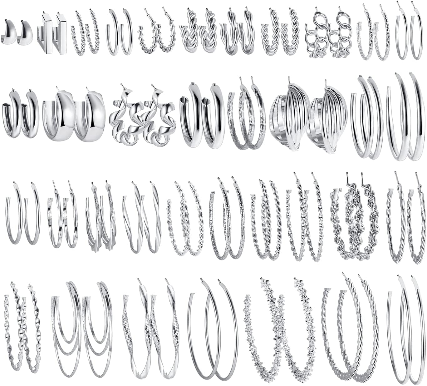 UMEFONE 36 Pairs Gold Hoop Earrings For Women, Chunky Gold Hoop Earrings Multipack,Hypoallergenic Big And Small Gold Earrings Set For Birthday Party Jewelry Gift[z2989]