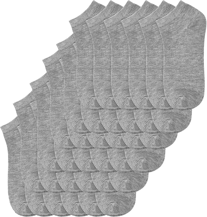 36 Pairs - Women's Socks - Ankle Cut, Low Cut, No Show, Footie, Casual Girls (Gray, Size 9-11)