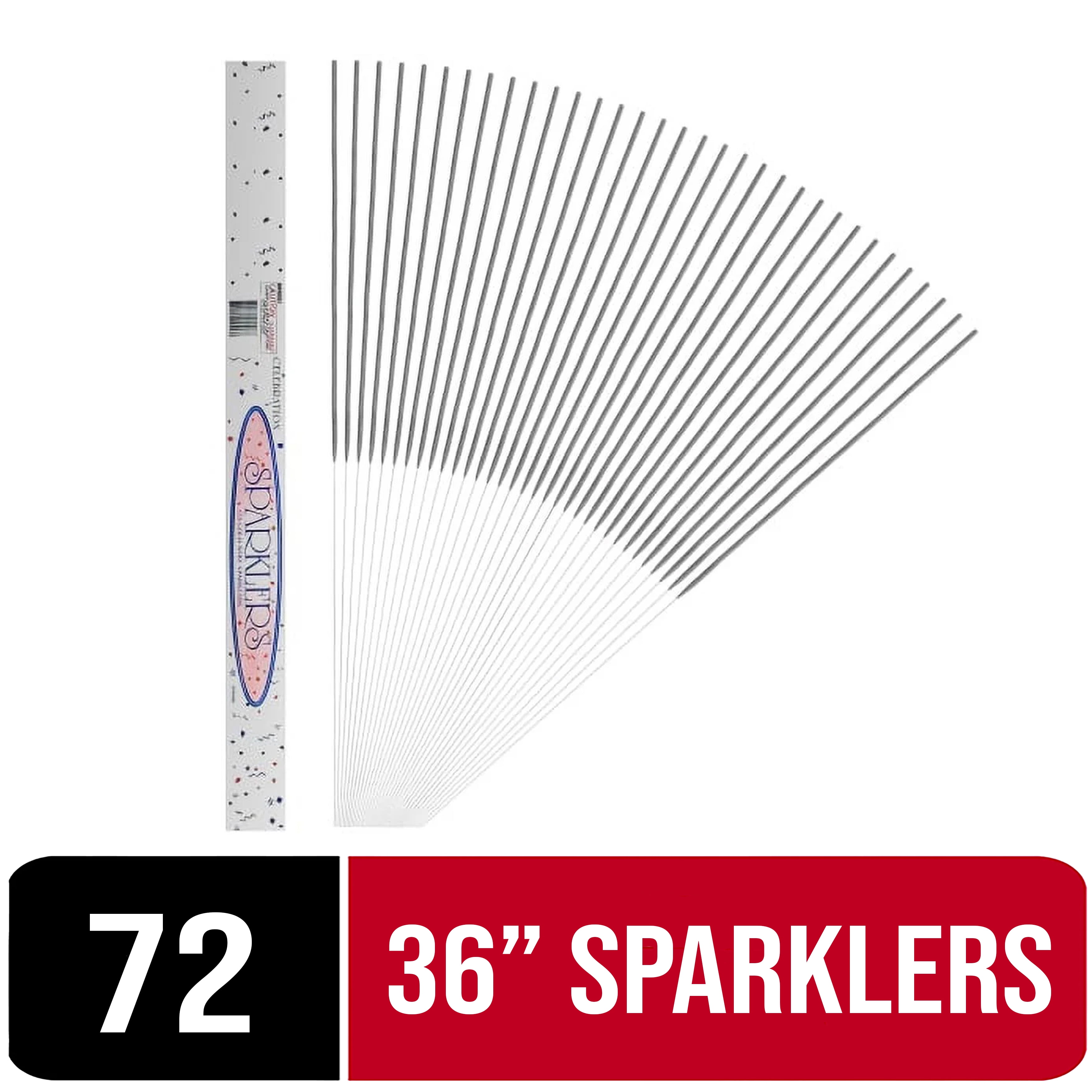 Exquisite 36" Party Sparklers - Ideal for Weddings, Birthdays, Celebrations - 72 Count